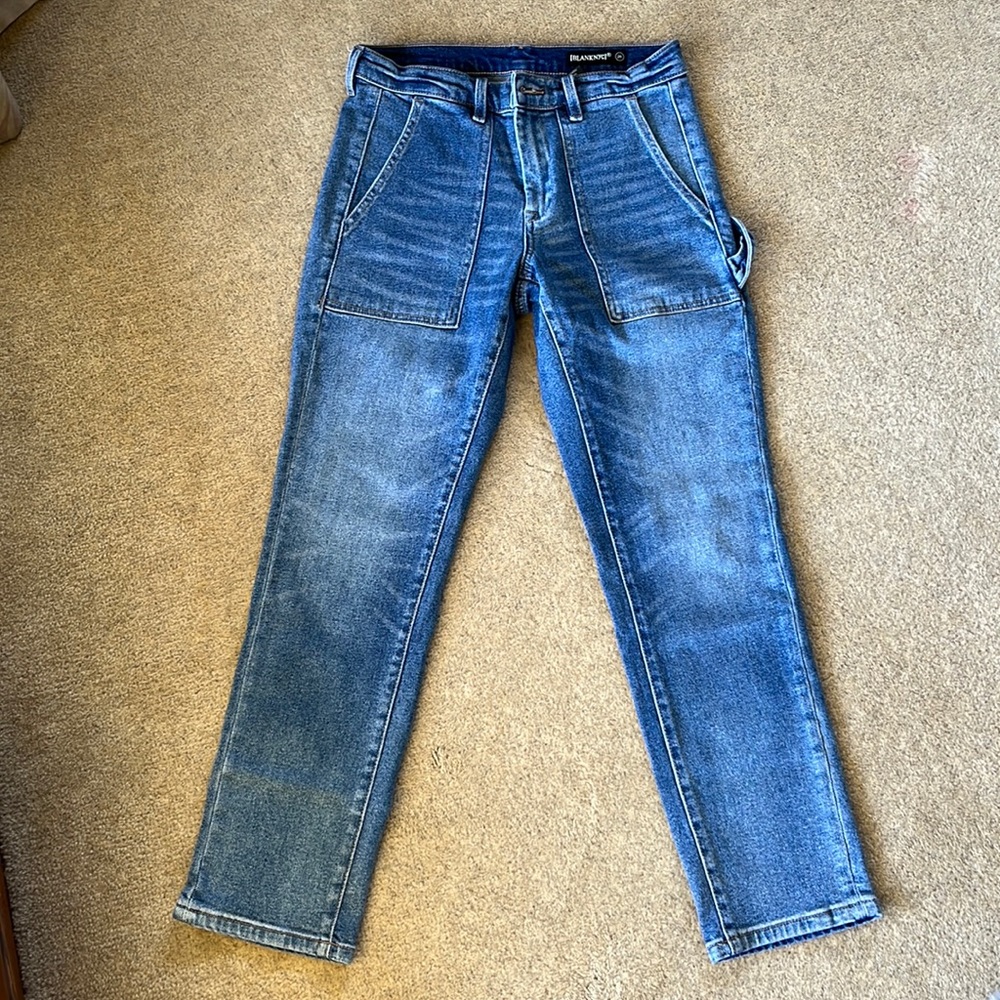 Blank NYC faded denim carpenter pants.
